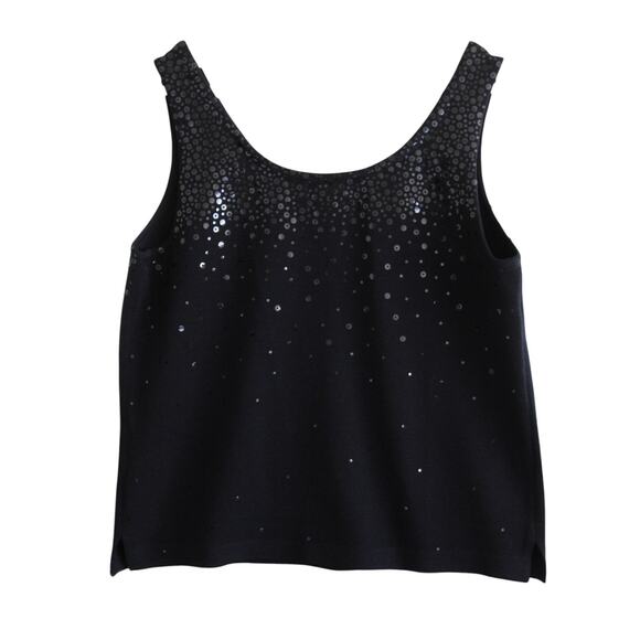 St. John Evening Twinset Santana Knit Paillette Sparkly 2 Piece Jacket Tank M - Picture 7 of 9